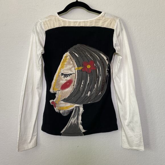 Vintage Custo Barcelona Words of Love Graphic Tee Womens sz 3 Y2K 90s Eclectic - Picture 1 of 10